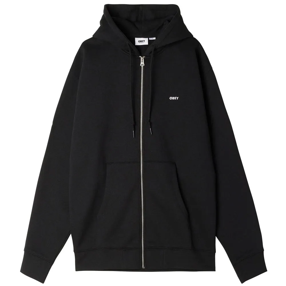 OBEY ESTABLISHED WORKS BOLD ZIP HOOD // BLACK