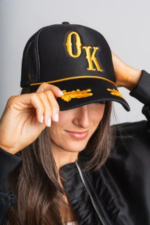OK western captain trucker hat black