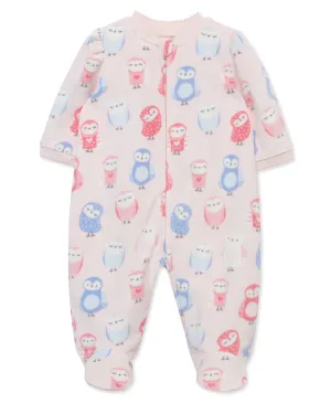 Owl Fleece 2-Way-Zip Sleeper Footie (3M-9M)