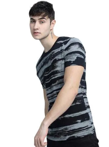 Pack of - 2 Men Short Sleeve Printed T-Shirt - Marron-Grey