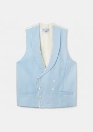 Pale Blue Shawl Lapel Double Breasted Waistcoat - archive