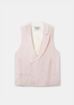 Pale Pink Peak Lapel Double Breasted Waistcoat