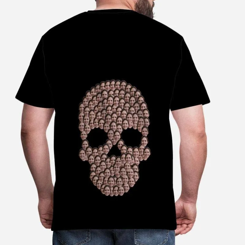 Personalized Shirt with Girlfriend Face Skull Black Custom Men's All Over Print T-shirt