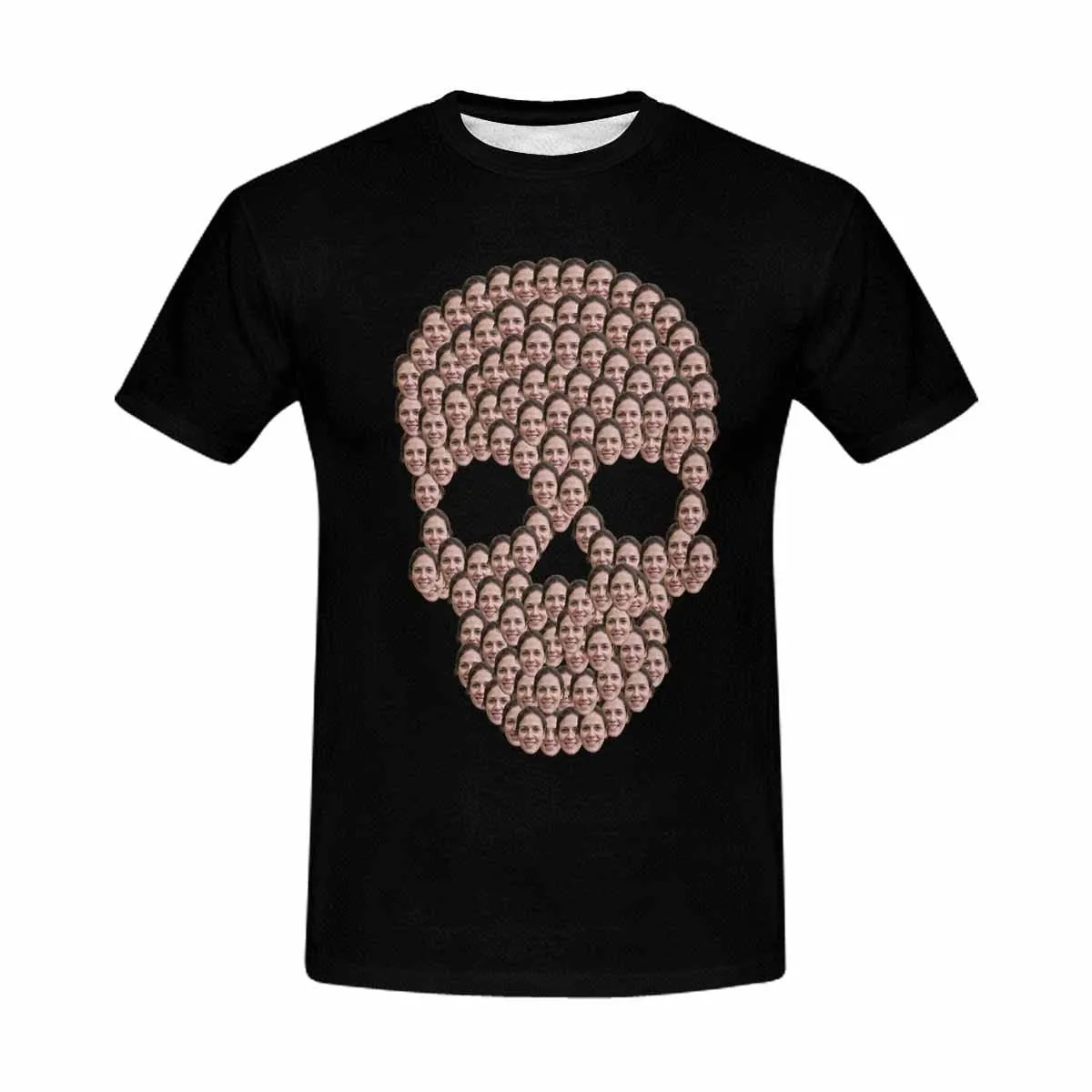 Personalized Shirt with Girlfriend Face Skull Black Custom Men's All Over Print T-shirt