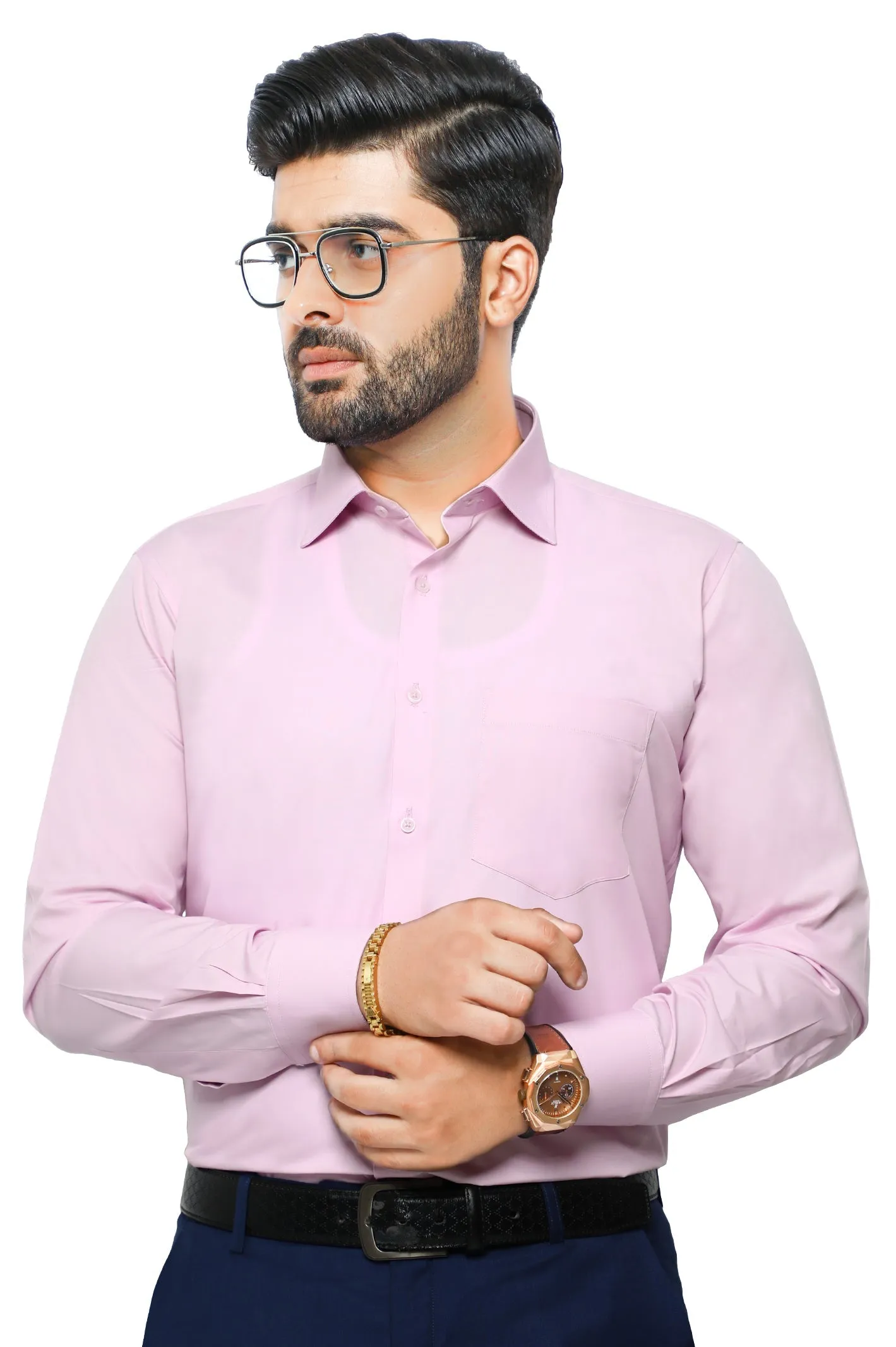 Pink Plain Formal Shirt