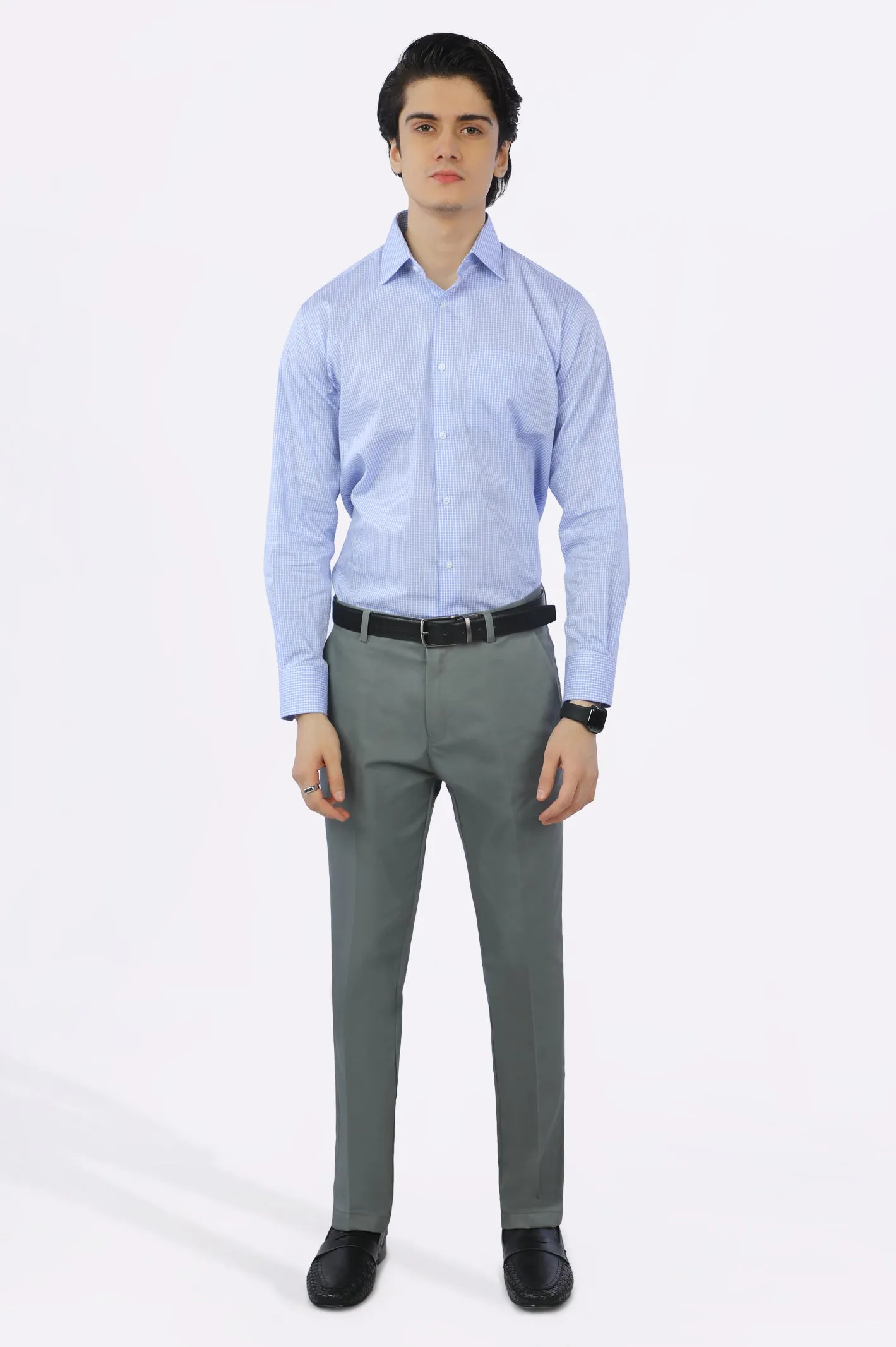 Purple Minicheck Formal Shirt