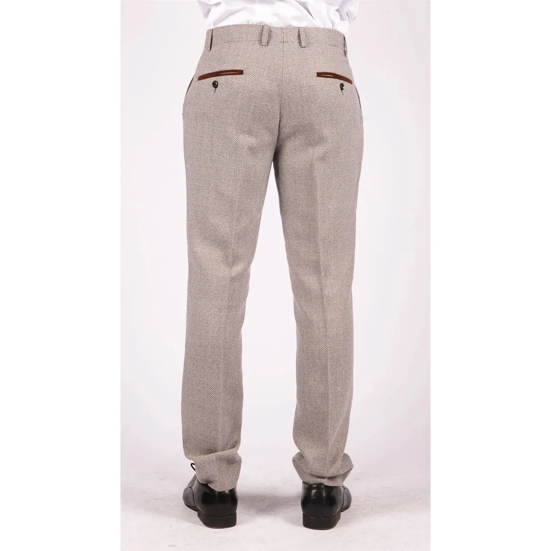 Ralph - Men's Cream Tweed Trousers