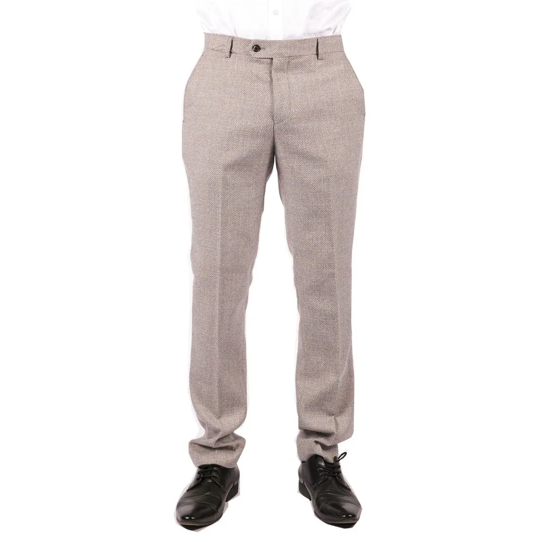 Ralph - Men's Cream Tweed Trousers