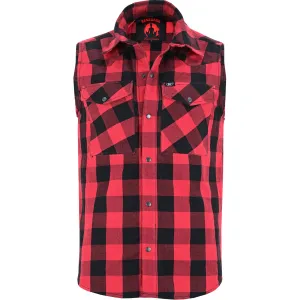 Red Styler Men’s Red and Black Sleeveless Flannel