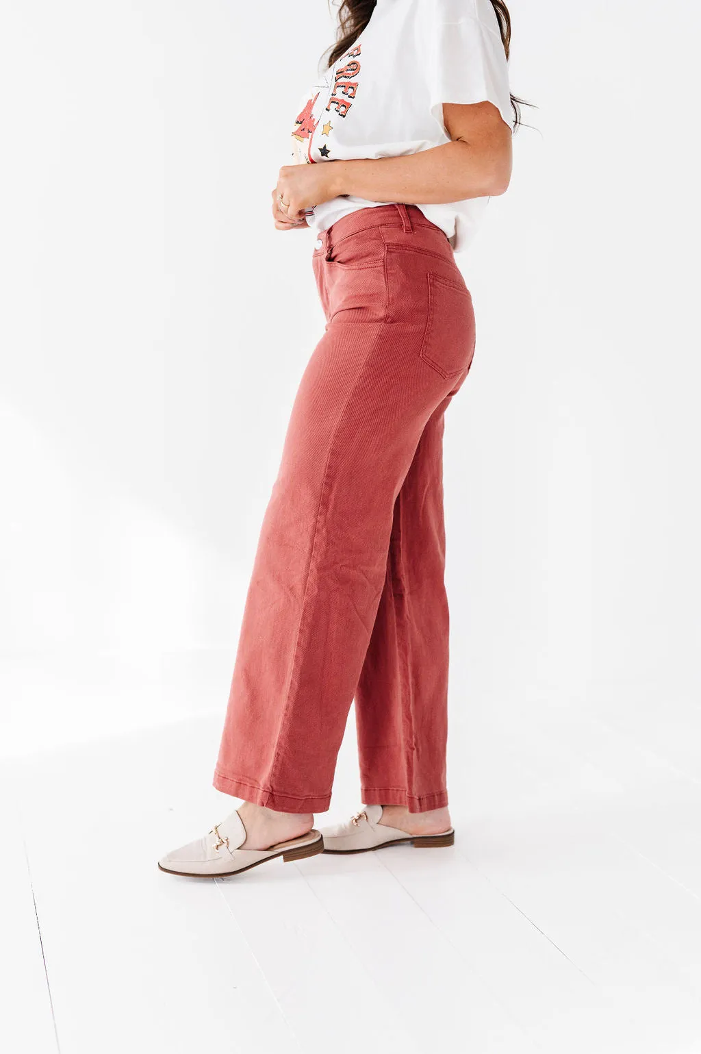 Rudy Wide Leg Jeans in Rust - Size 1X Left