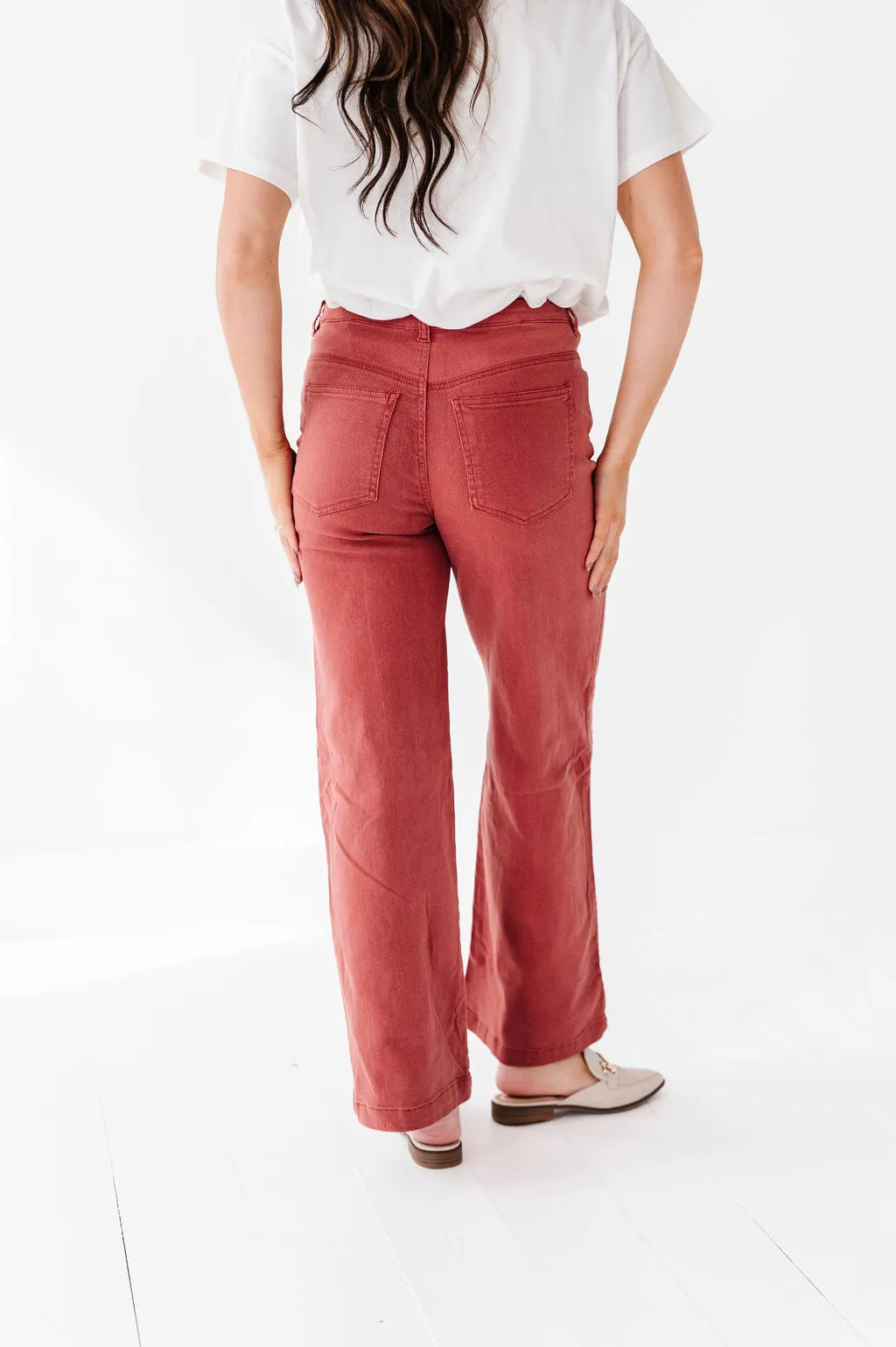 Rudy Wide Leg Jeans in Rust - Size 1X Left