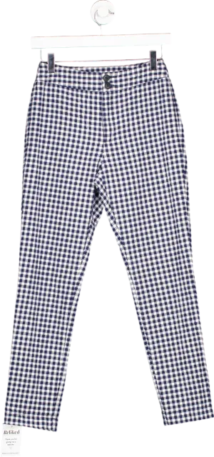 Seen Worn Kept Blue and White Gingham Check Trousers UK 8