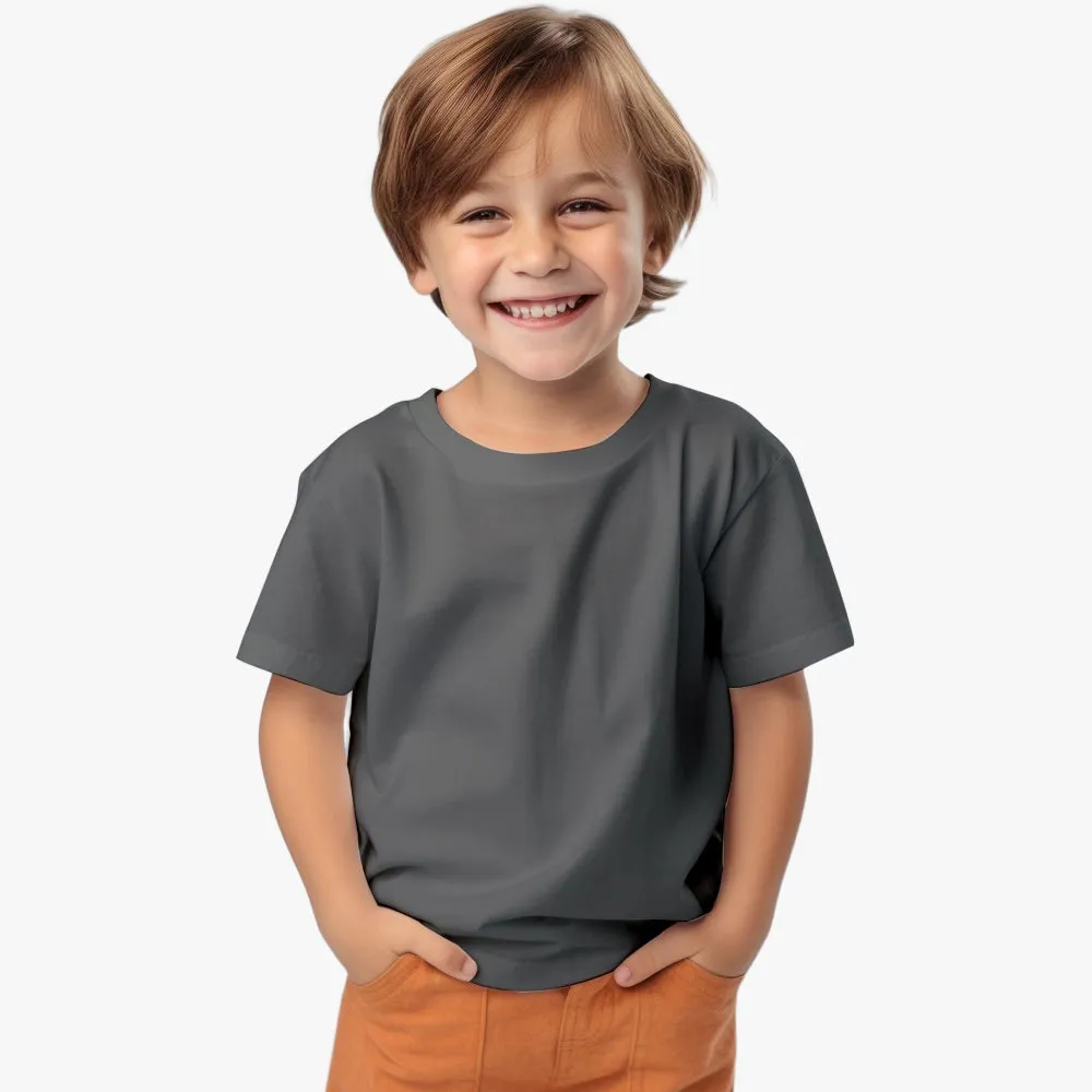 Shop Kids Gray Suvin Cotton T-Shirt  - Ultra Soft & Stylish Tees