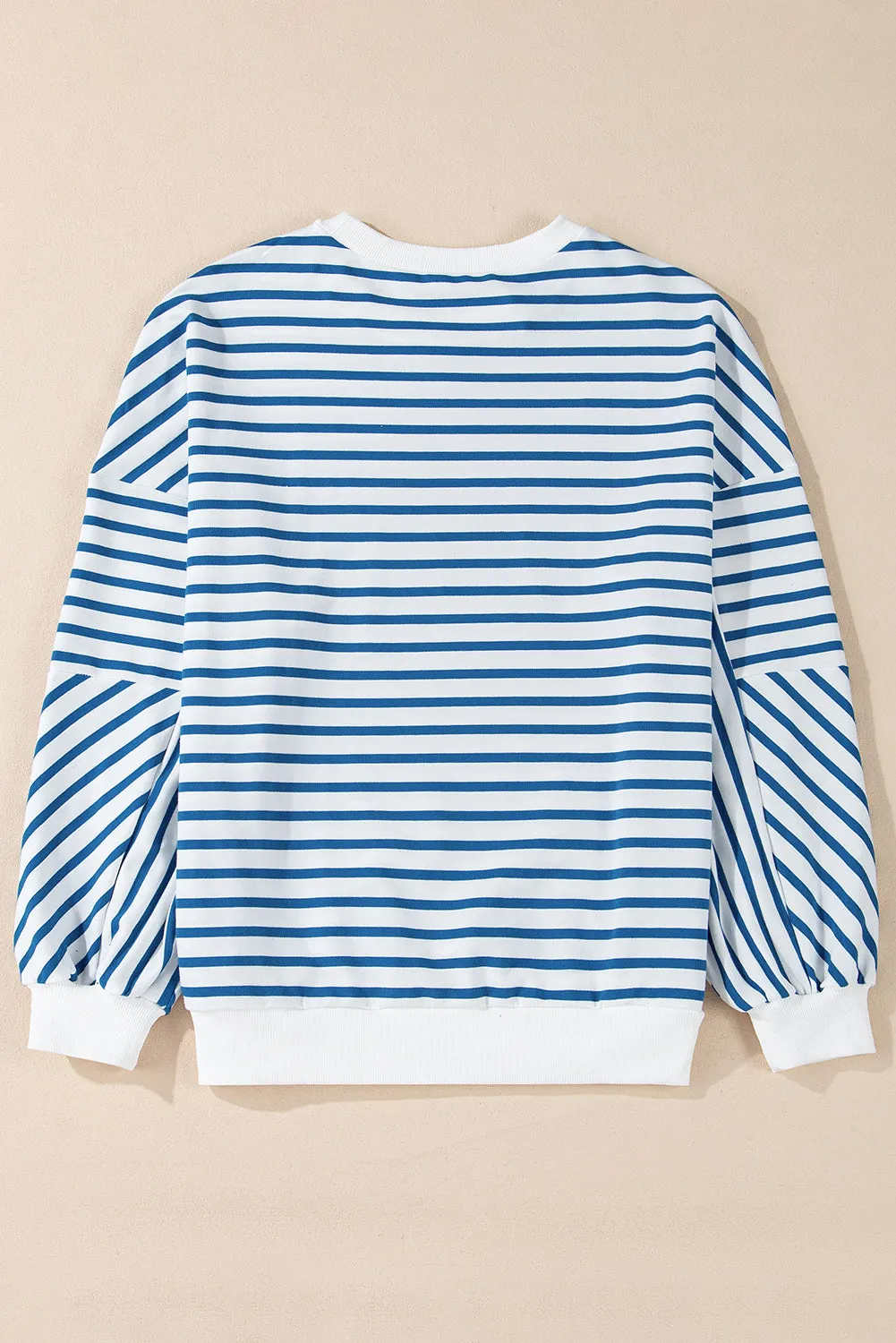 Striped Round Neck Long Sleeve Sweatshirt