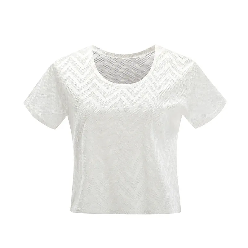 Summer Sporty Fitness Jogging Short Sleeve Women Breathable Loose T-Shirt Activewear
