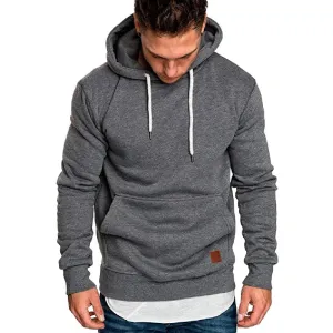 Sweatshirt men hoodies brand male long sleeve solid men Black Bed big size