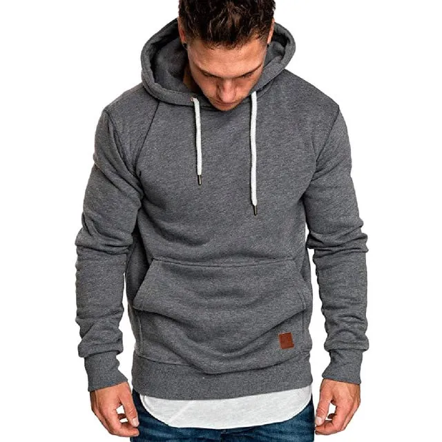 Sweatshirt men hoodies brand male long sleeve solid men Black Bed big size