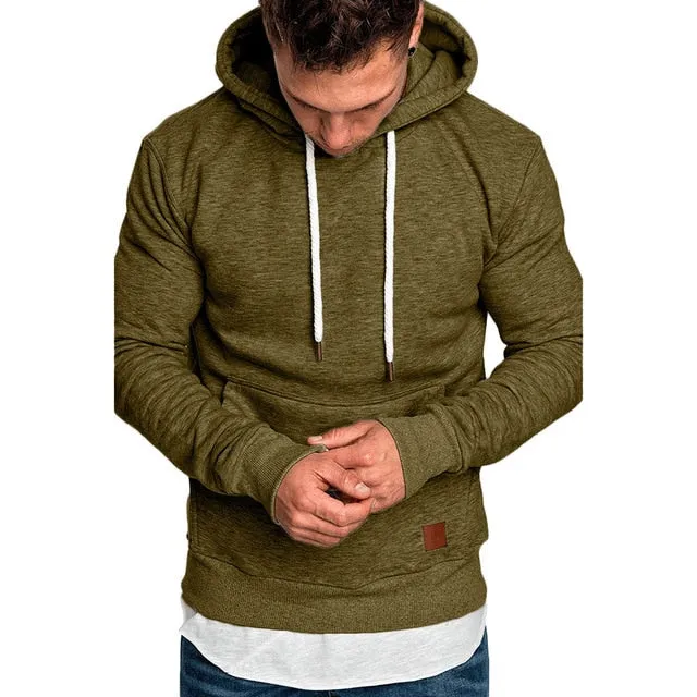 Sweatshirt men hoodies brand male long sleeve solid men Black Bed big size