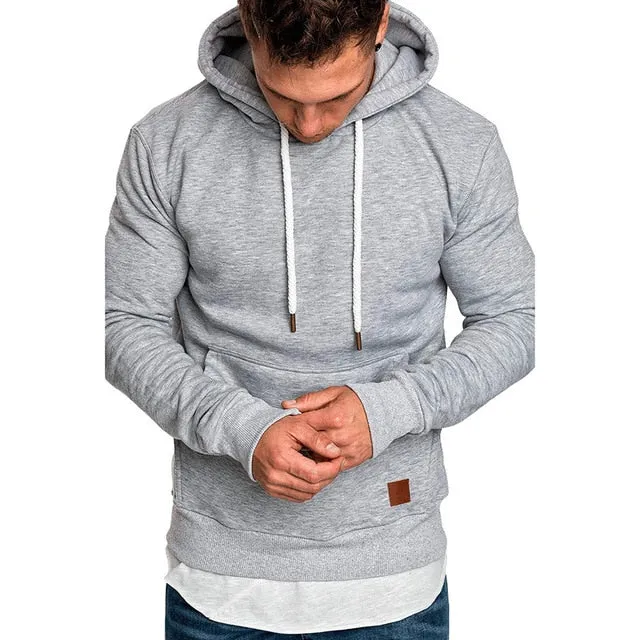 Sweatshirt men hoodies brand male long sleeve solid men Black Bed big size