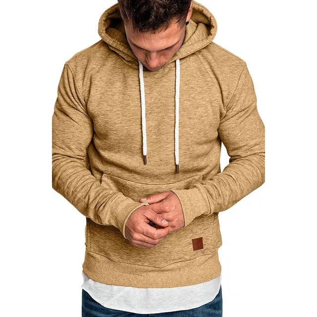 Sweatshirt men hoodies brand male long sleeve solid men Black Bed big size