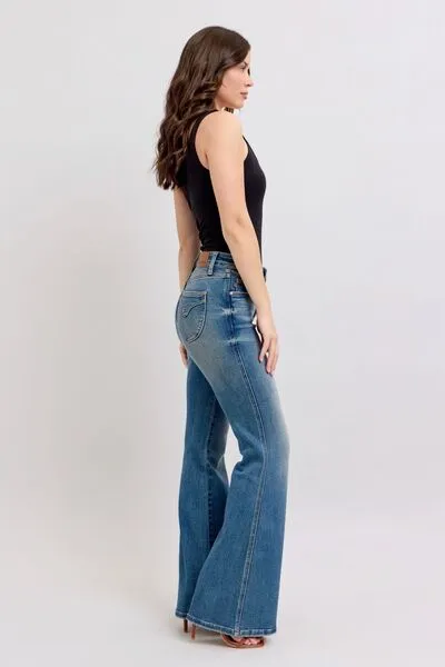 The Maylee- Judy Blue Mid Rise Tummy Control Vintage Wash Jeans