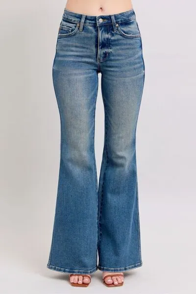 The Maylee- Judy Blue Mid Rise Tummy Control Vintage Wash Jeans