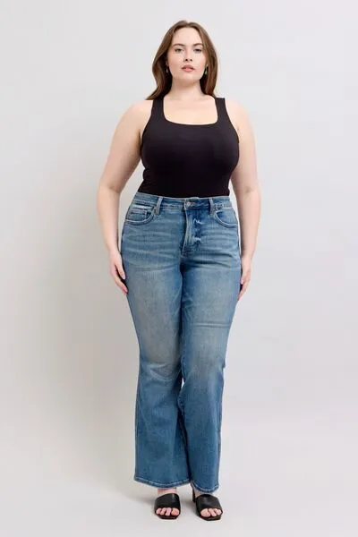 The Maylee- Judy Blue Mid Rise Tummy Control Vintage Wash Jeans