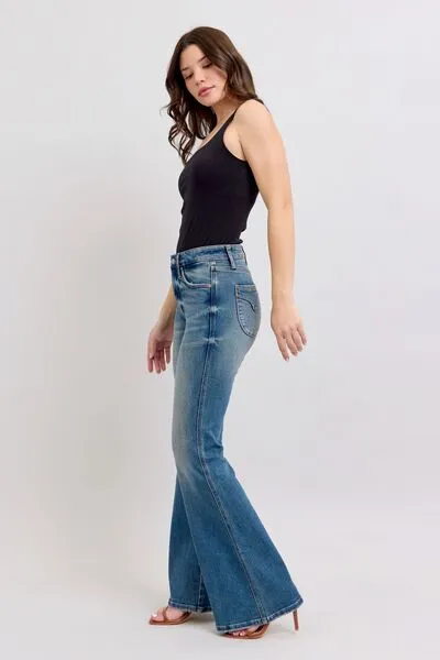 The Maylee- Judy Blue Mid Rise Tummy Control Vintage Wash Jeans