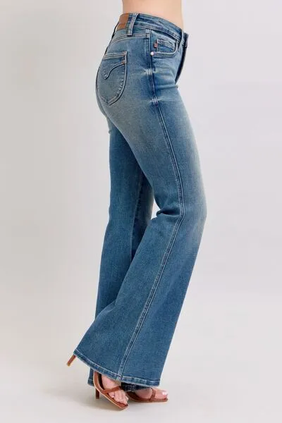 The Maylee- Judy Blue Mid Rise Tummy Control Vintage Wash Jeans