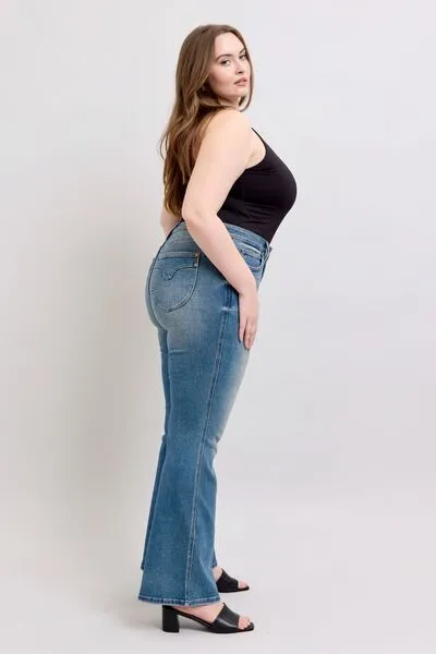 The Maylee- Judy Blue Mid Rise Tummy Control Vintage Wash Jeans