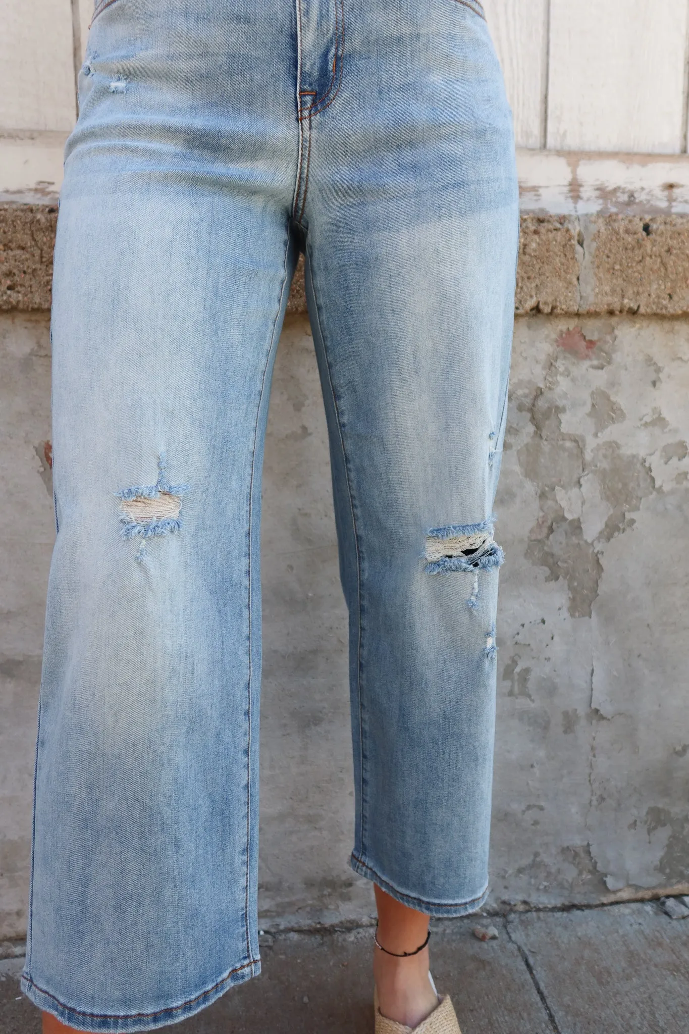 Tribal Breeze Blue Sophia Wide Leg Jean