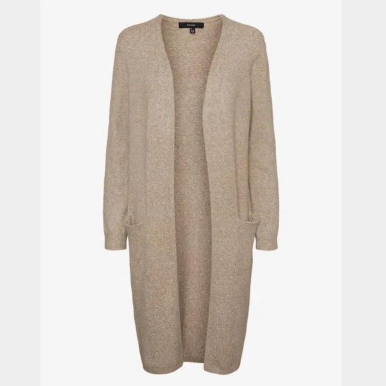 Vero Moda VMDOFFY Knit Cardigan In Brown / Sepia Tint