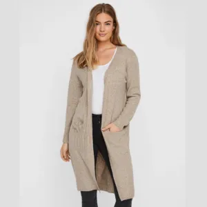 Vero Moda VMDOFFY Knit Cardigan In Brown / Sepia Tint
