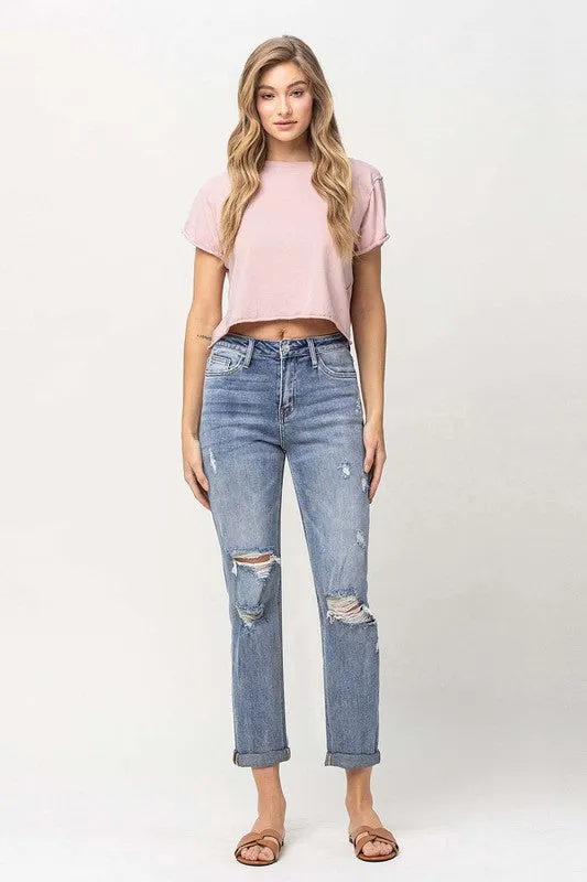 Vervet by Flying Monkey Distressed Stretch Boyfriend