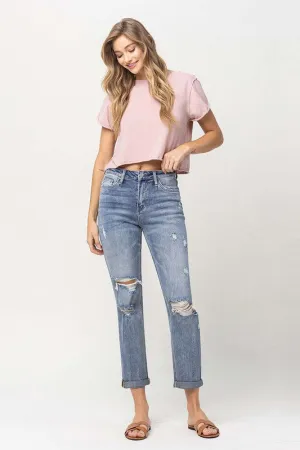 Vervet by Flying Monkey Distressed Stretch Boyfriend