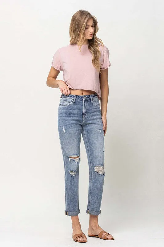 Vervet by Flying Monkey Distressed Stretch Boyfriend