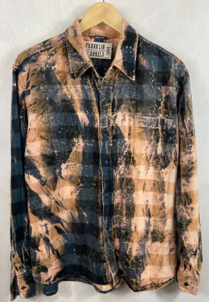 Vintage Grey, Black and Gold Flannel Size Large