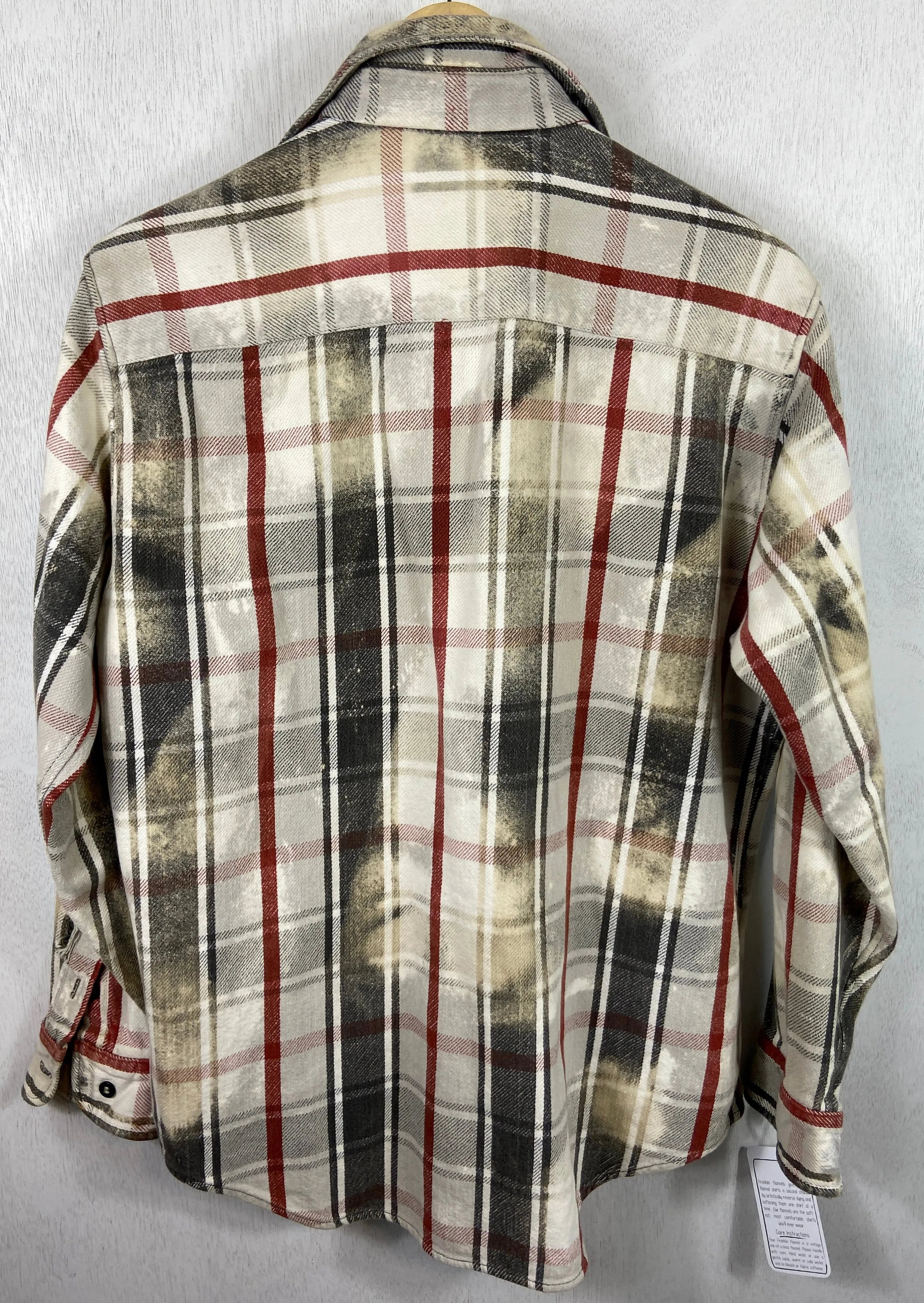 Vintage Grey, Red and Cream Flannel Jacket Size Medium