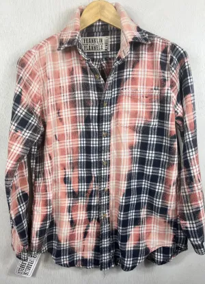 Vintage Navy Blue, Pink and White Flannel Size XS