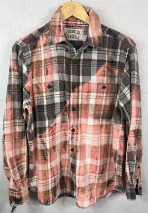 Vintage Peach, Grey and White Flannel Size Medium
