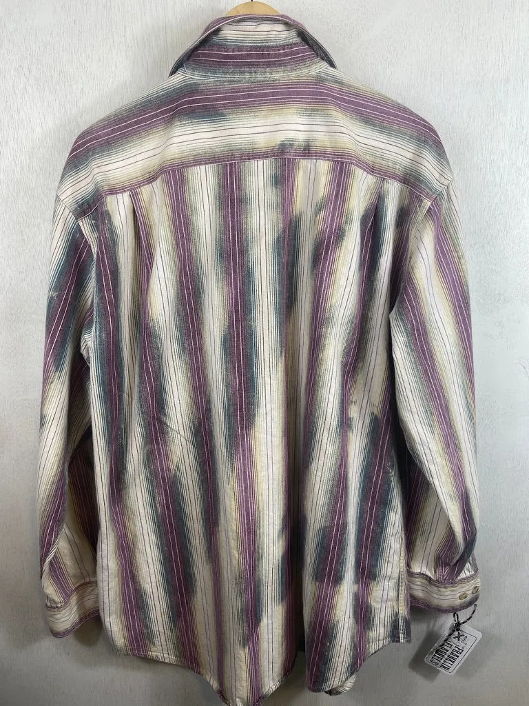 Vintage Purple, Cream and Sage Flannel Size XL