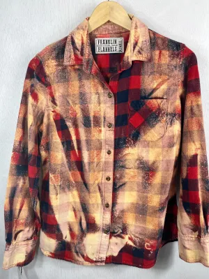 Vintage Red, Gold and Navy Blue Flannel Size XS