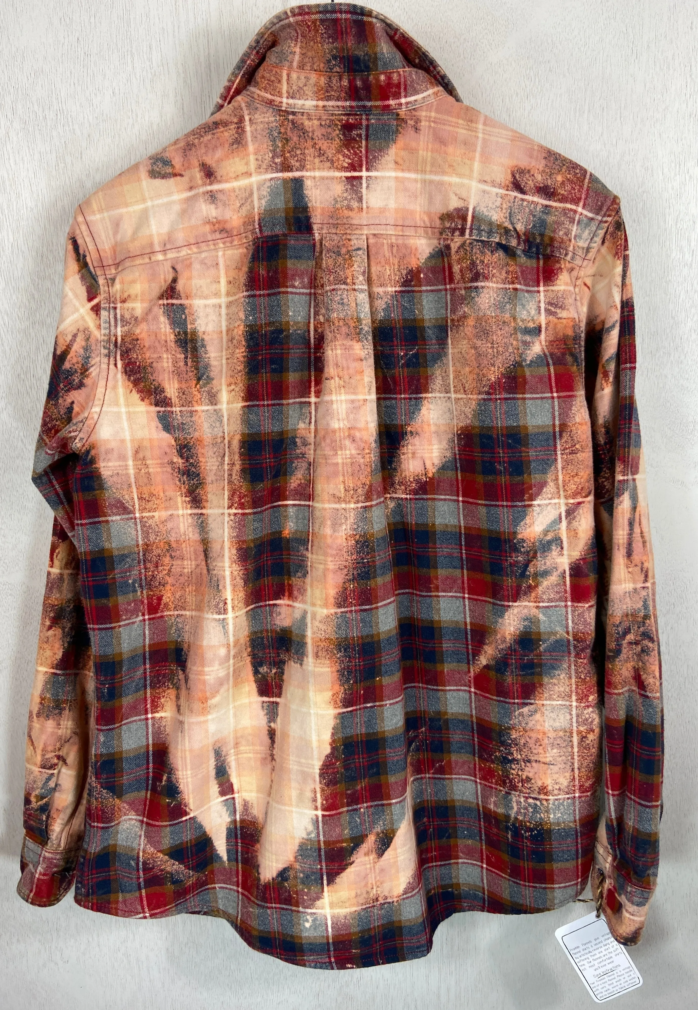 Vintage Red, Grey, Navy Blue and Gold Flannel Size Medium