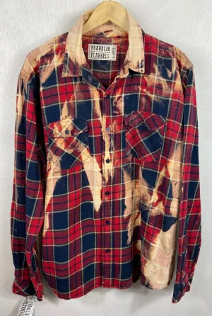Vintage Red, Navy Blue and Rust Flannel Size XL