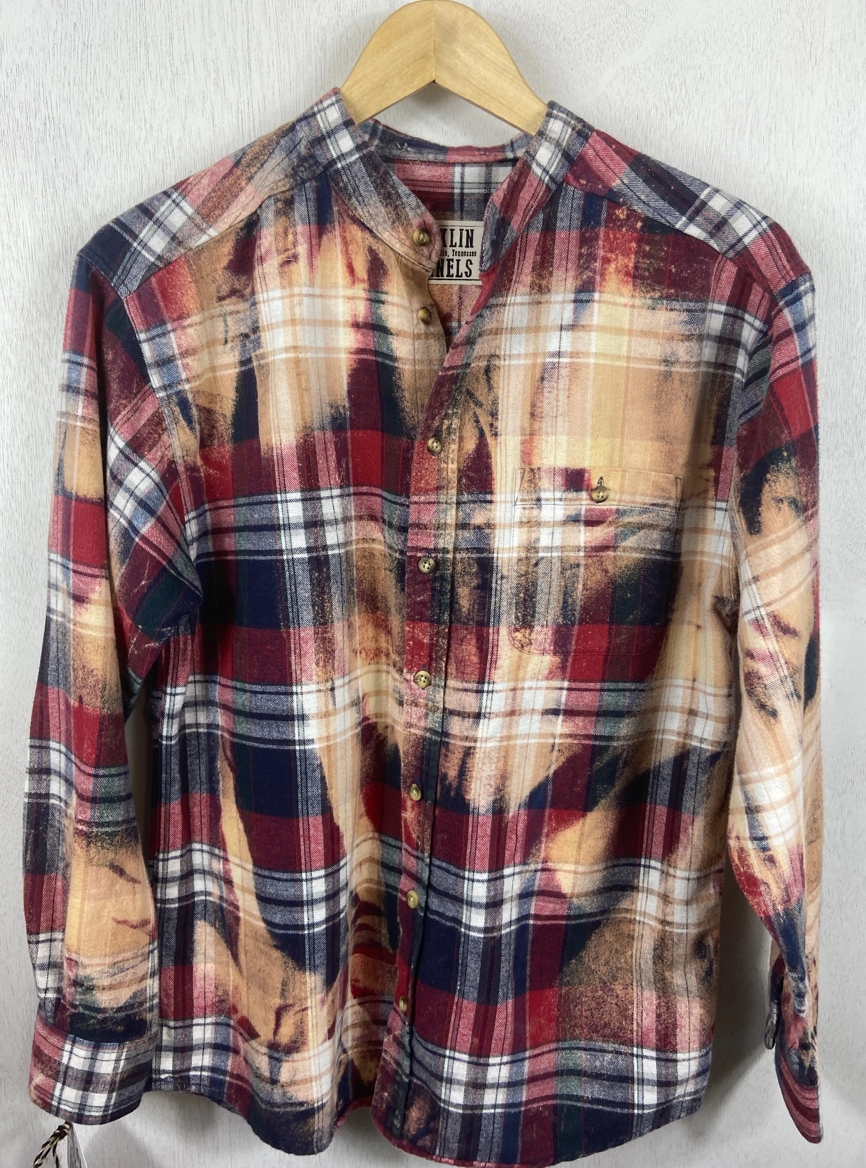Vintage Red, Navy, Gold and White Flannel Size Small