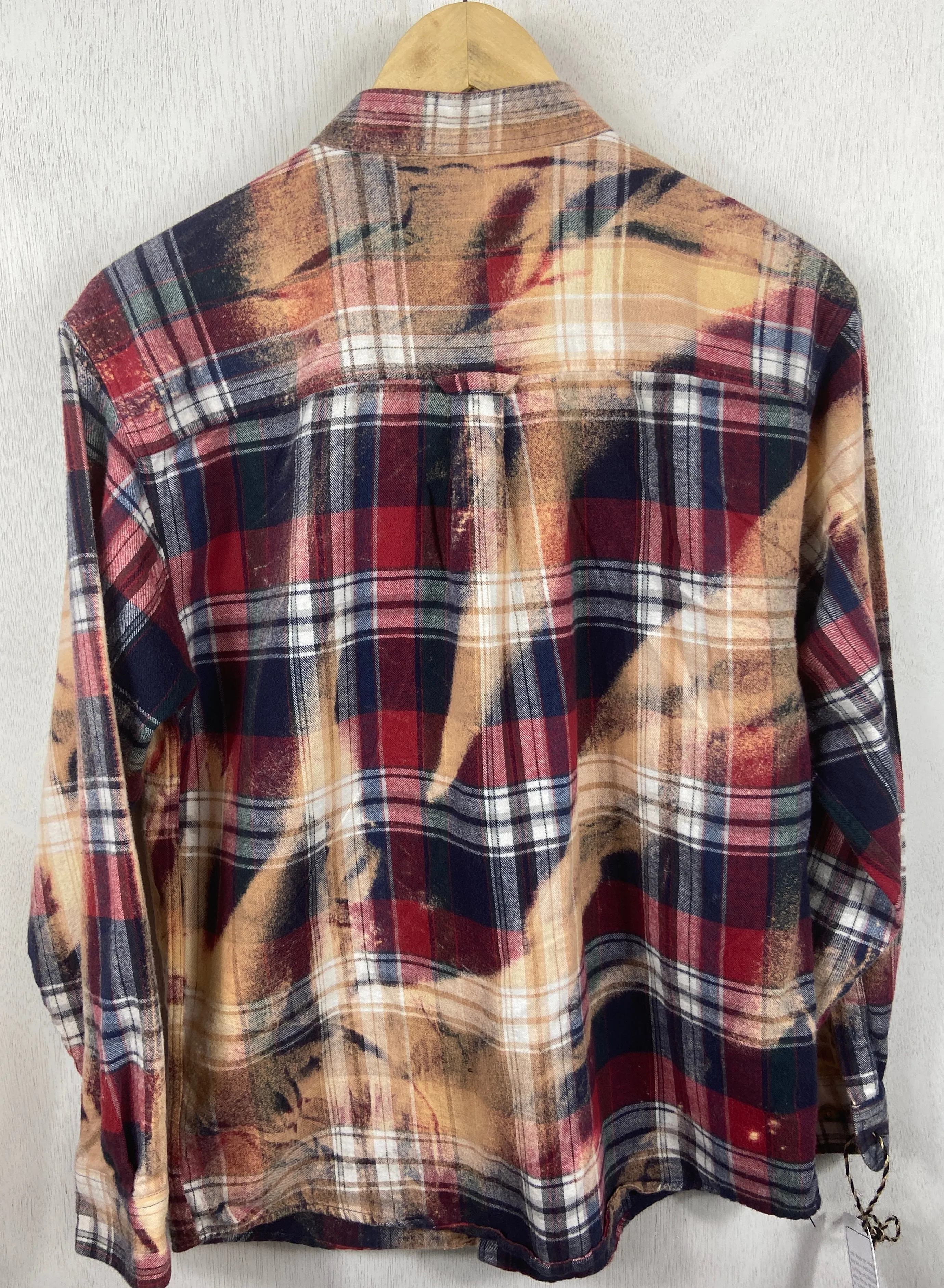 Vintage Red, Navy, Gold and White Flannel Size Small