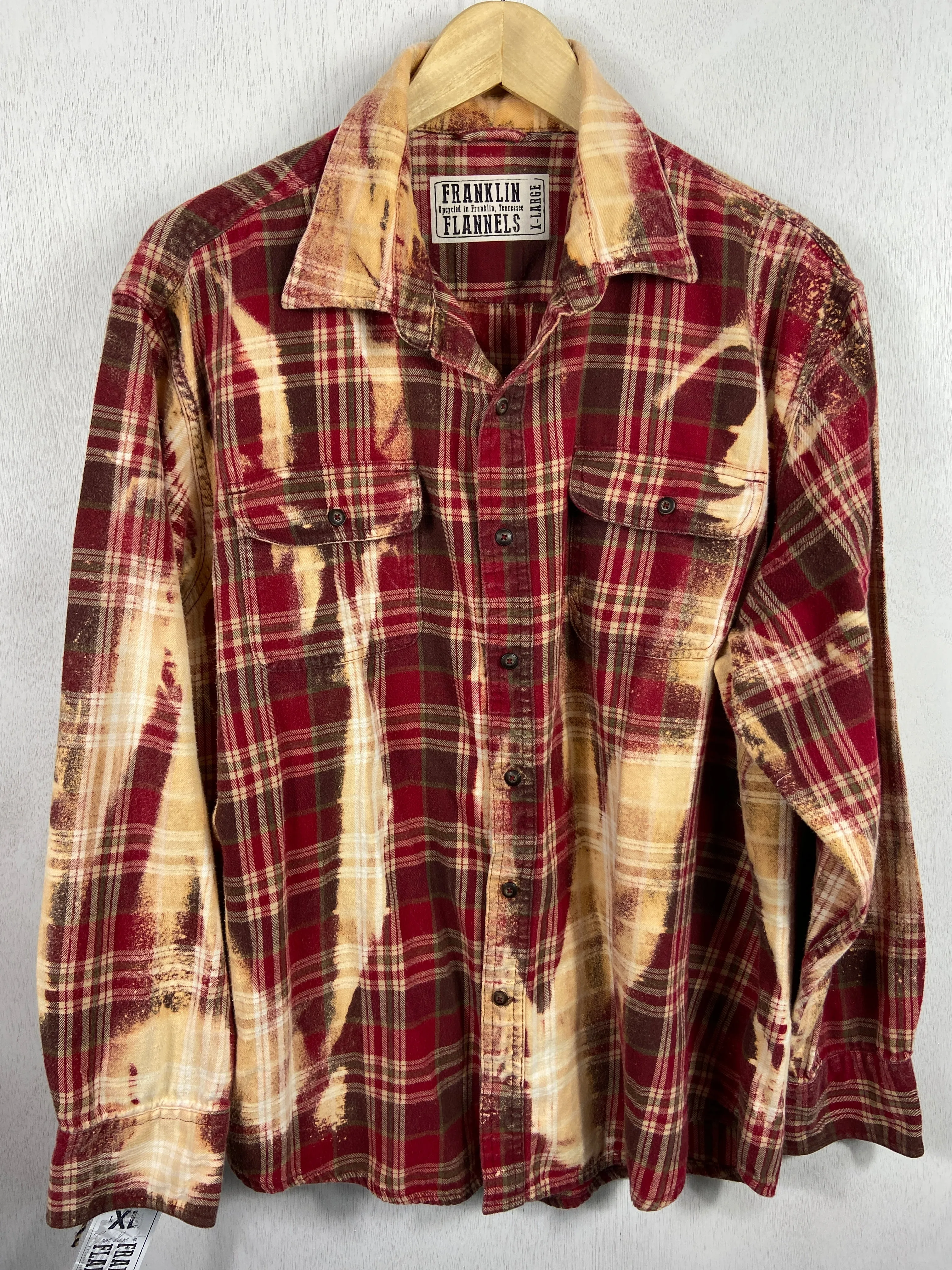 Vintage Red, Sage and Rust Flannel Size XL