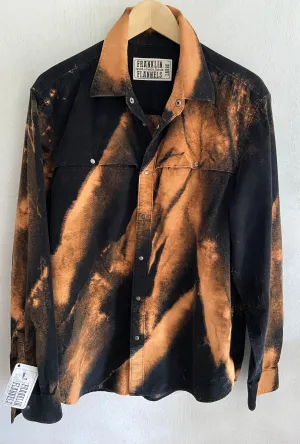 Vintage Western Style Black and Gold Corduroy Shirt Size Large