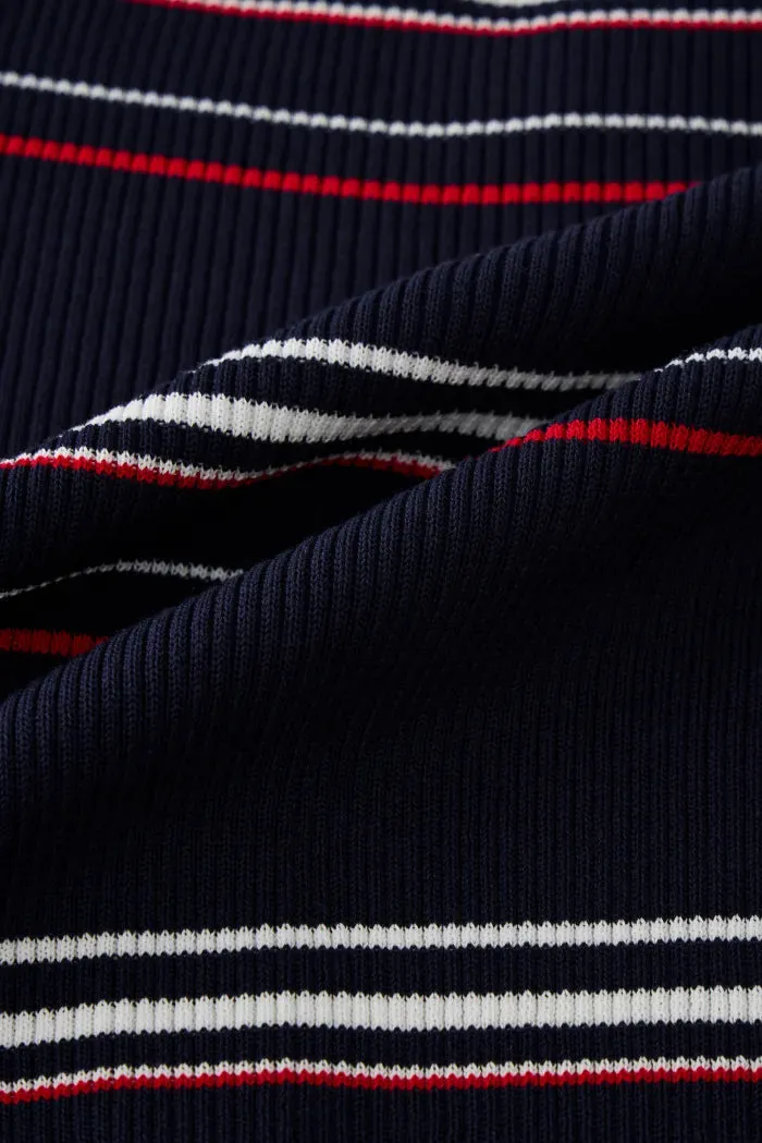 Vito Striped Cardigan in Lyocell Blend Knit