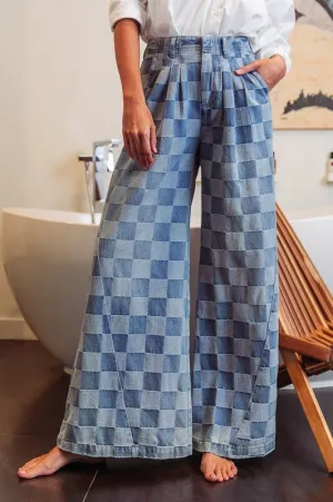 Wash Two denim Checkered Jeans
